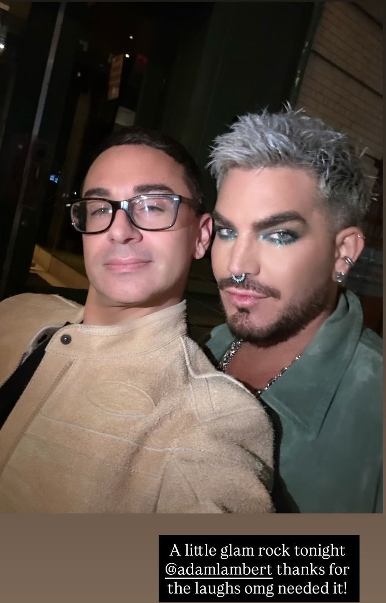 GELLY (@4gelly) on Twitter photo Adam with Christian Siriano tonight in New York!
"A little glam rock tonight <a href="/adamlambert/">ADAM LAMBERT</a> thanks for the laughs omg needed it!" 😍😍 Adam with Christian Siriano tonight in New York!
"A little glam rock tonight <a href="/adamlambert/">ADAM LAMBERT</a> thanks for the laughs omg needed it!" 😍😍