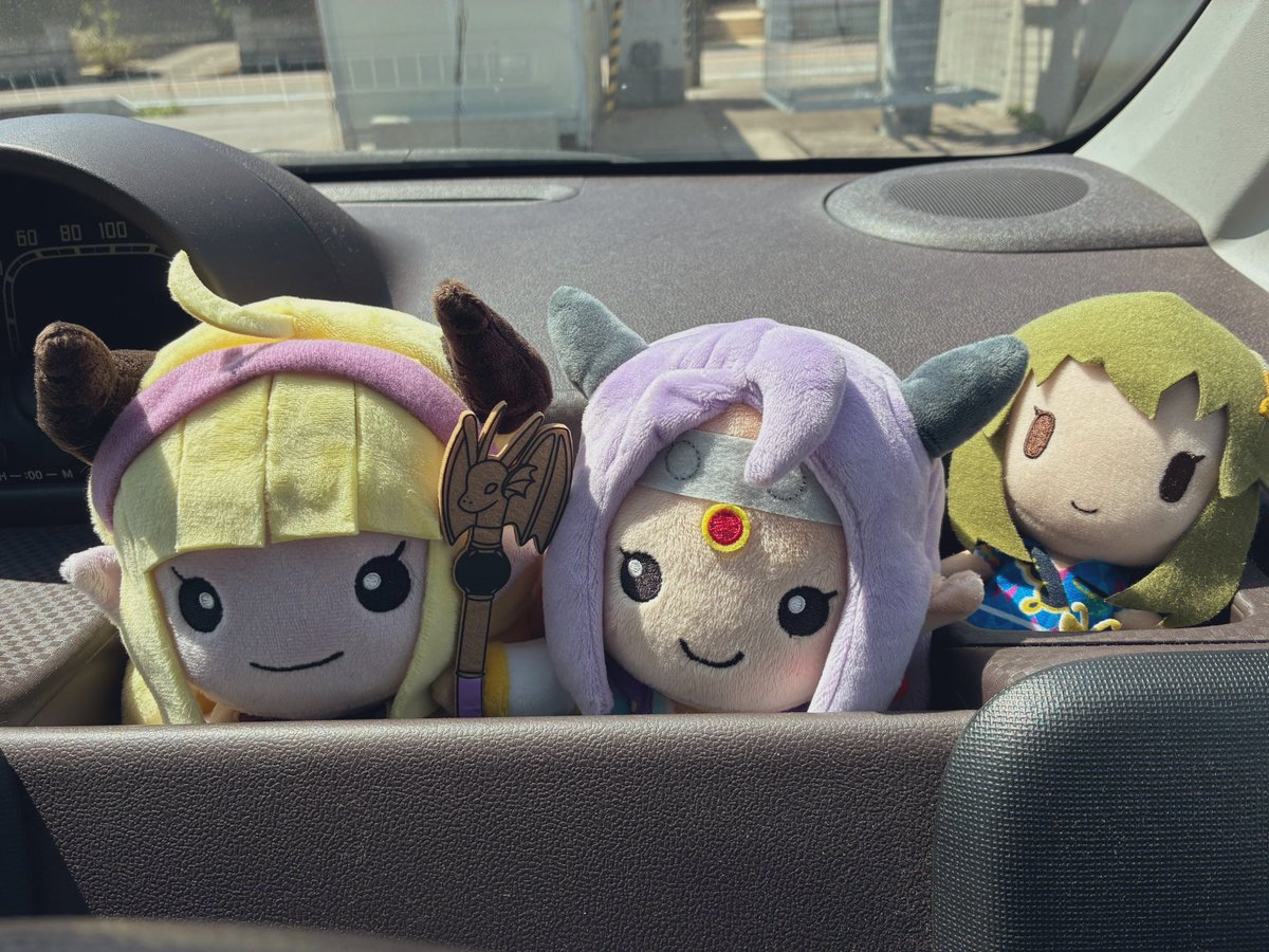 最近車乗り始めて
ぬいたちに見守ってもらってる