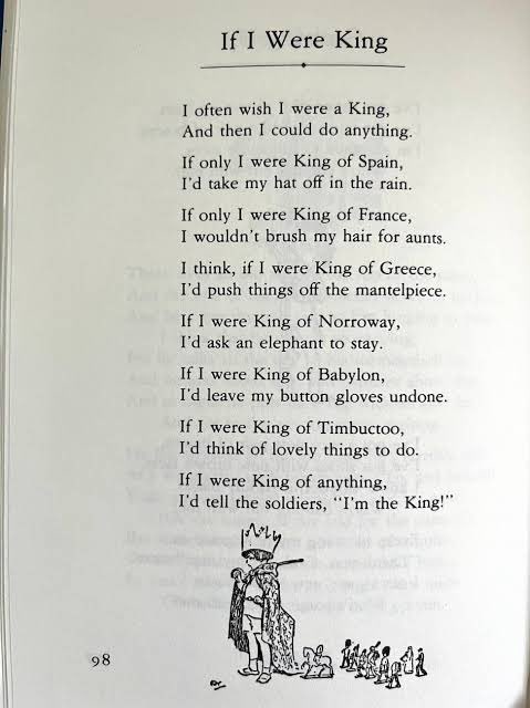 He shared the poem “If I were a king”
