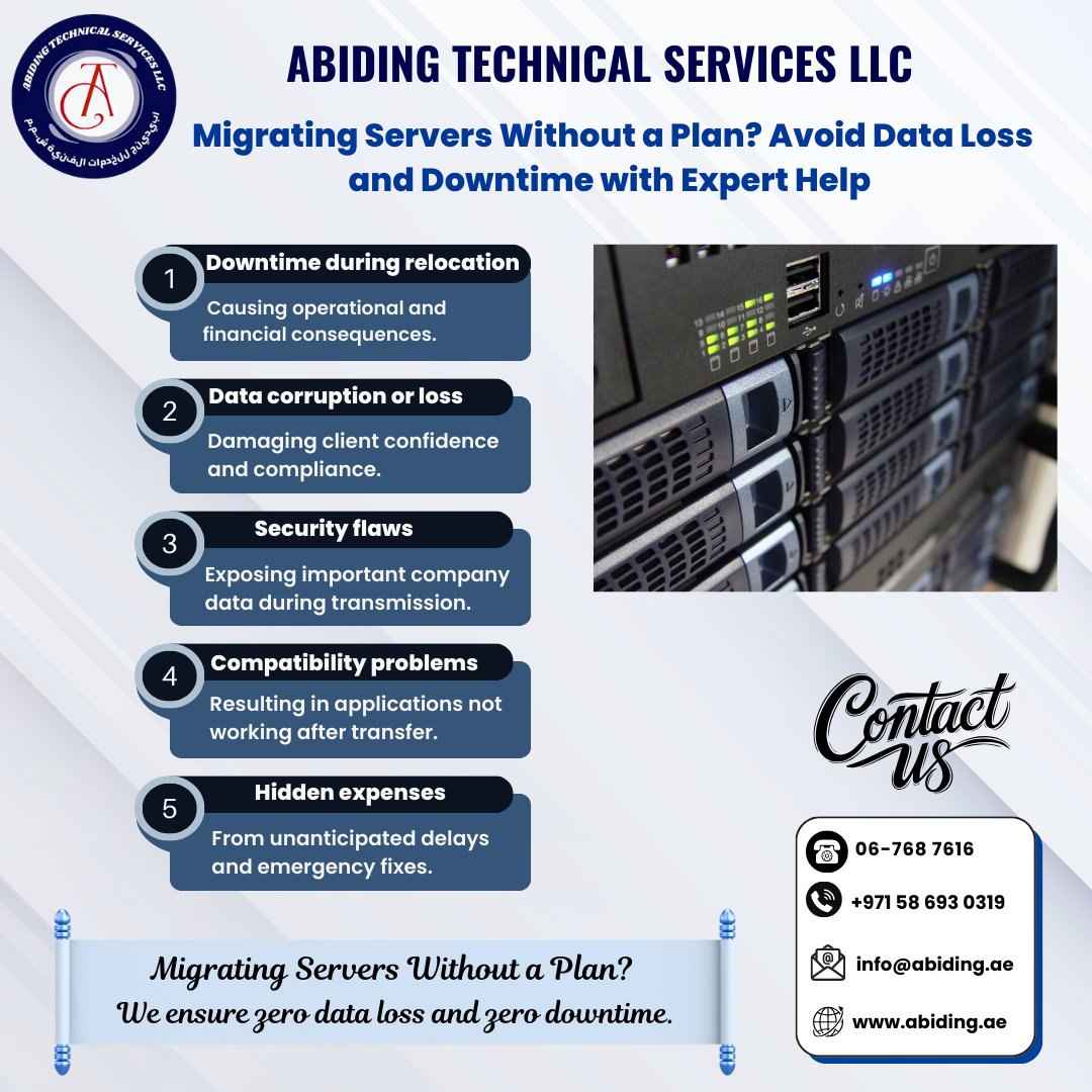 abidingtechllc's tweet image. Seamless server migration in Dubai! 🖥️ Trust Abiding Technical Services for expert-led, secure migrations.
📧 info@abiding.ae 
📞+971 58 693 0319
🔗 abiding.ae/blog/server-mi…
#ServerMigration #DubaiIT #ITSupport #DataSecurity #TechExperts