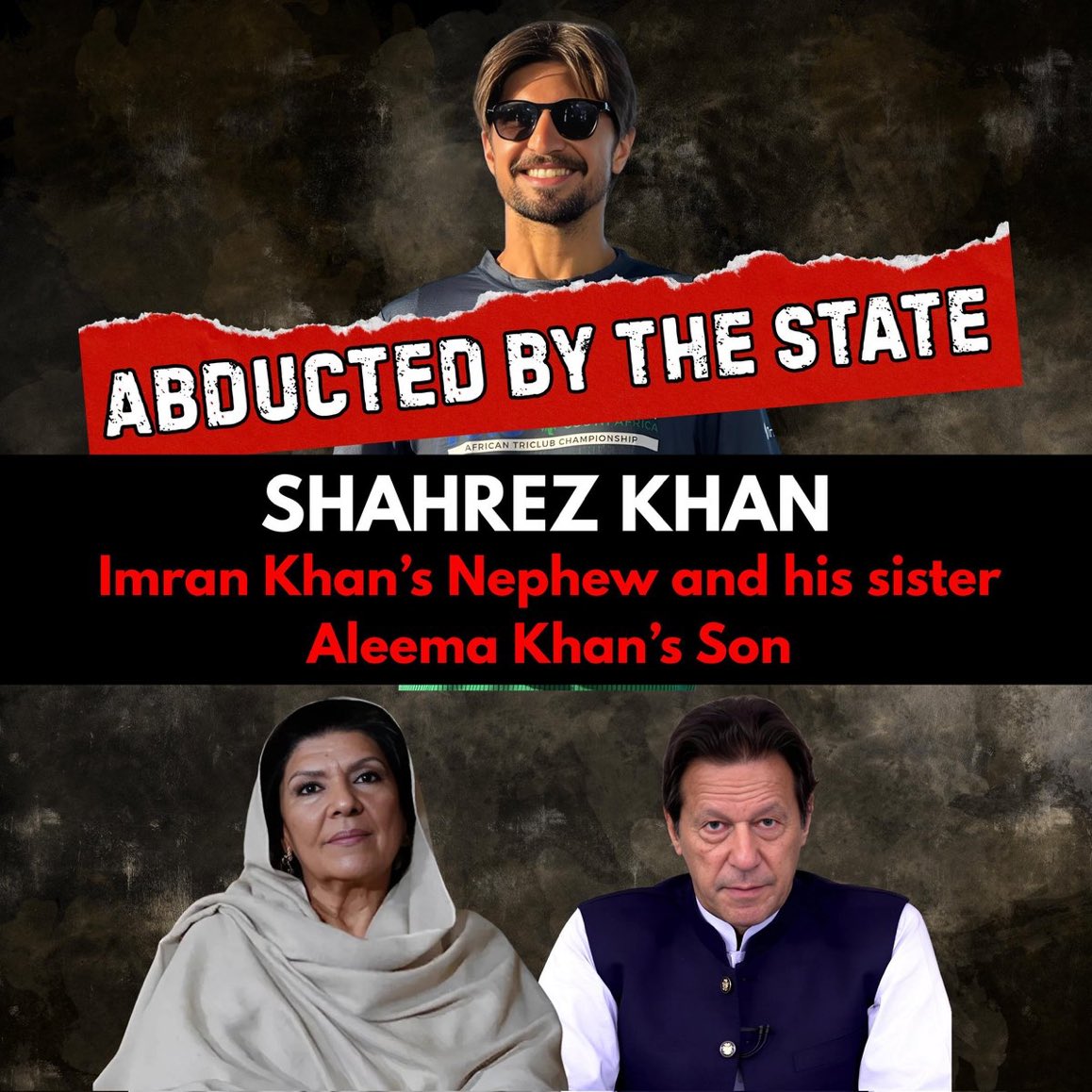 Pakistan today, where families are torn apart to settle egos. Shahrez Khan, uninvolved in politics, is abducted simply because he is Imran Khan’s nephew, the man who will never bow to Asim’s ego. 
This is pure lawlessness!

#ReleaseShahrezKhan