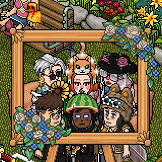 AlorsSicko's tweet photo. Fotito para el recuerdo con lxs chicxs del dono ✨ @IBenjaaI , @bbydafHB , @Lizvarg60226589 , mello00, TaiCoralPR. #habbo #Habbo25 https://t.co/6YHiK4pbnd