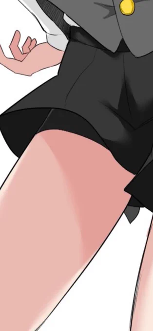 全体的に黒くてわかりづらいけどスパッツ履いてます 着せたかっただけです