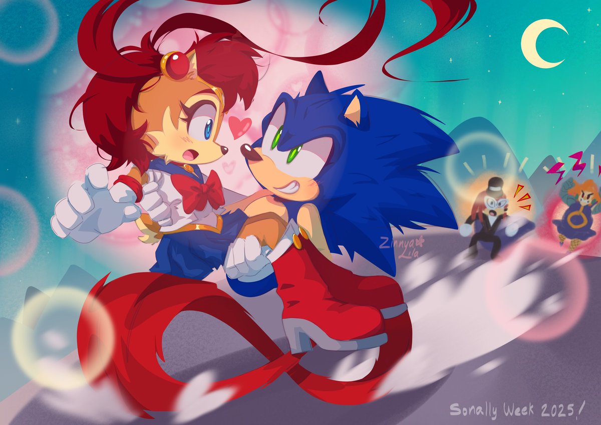 Zinnyalila's tweet image. Day 2: Fantasy 🌙
(Ya me cansé pipipi)

#Sonally #SonicTheHedgehog #sonallyweek