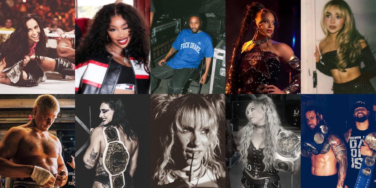 get to know dani 😚 ( love new mooties)

music wise i stan:
Sabrina Carpenter 
SZA
H.E.R
Kendrick Lamar
Summer Walker
Glorilla
+ more 

Wrestling Wise:
AJ Lee
Bianca Belair
Liv Morgan
Cody Rhodes
Rhea Ripley 
Sol Ruca 
Ethan page 
The Usos 
+ more