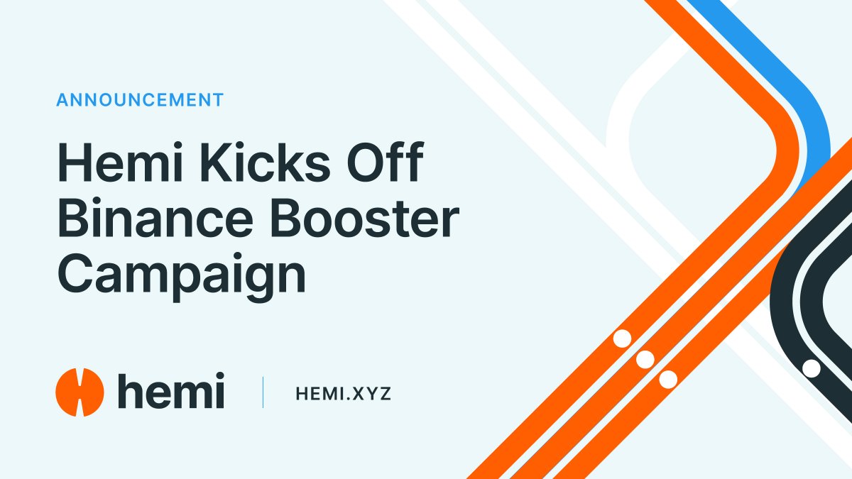 Hemi (@hemi_xyz) on Twitter photo The Hemi Binance Booster campaign is coming!
<a href="/BinanceWallet/">Binance Wallet</a> users with 61+ Alpha Points can join to earn from a 50M $HEMI reward pool.
Complete tasks starting August 22 10:00 UTC to maximize rewards.
binance.com/en/support/ann… The Hemi Binance Booster campaign is coming!
<a href="/BinanceWallet/">Binance Wallet</a> users with 61+ Alpha Points can join to earn from a 50M $HEMI reward pool.
Complete tasks starting August 22 10:00 UTC to maximize rewards.
binance.com/en/support/ann…