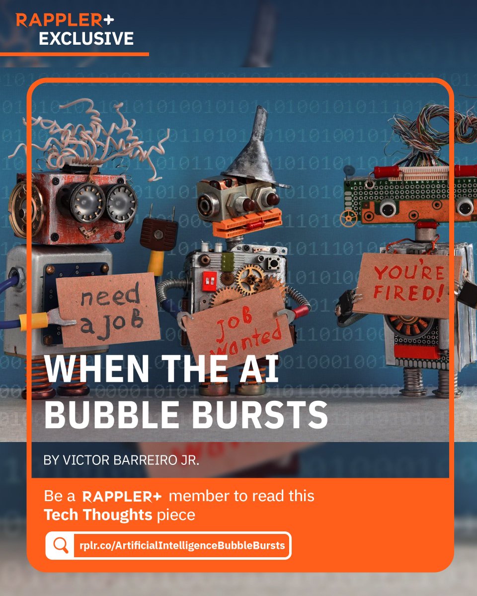 rapplerdotcom's tweet image. &quot;What happens when AI development stalls and the bubble bursts? For one, I hope it will force people to consider what they&apos;ve learned from the AI hype cycle.&quot; #TechThoughts