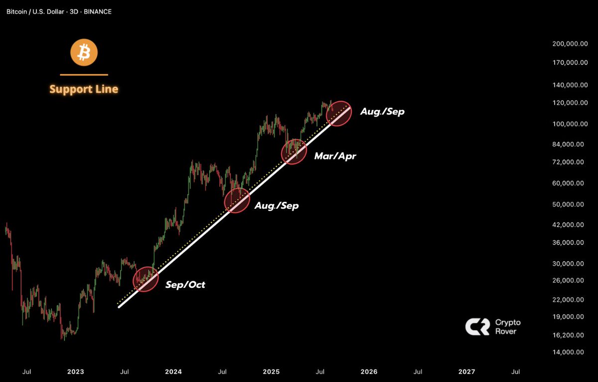 🔴ROVER: "Bitcoin: possibile test della linea di supporto a settembre"