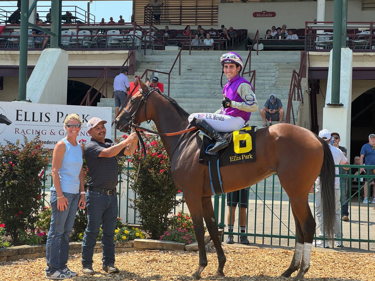 Also last Friday, 2 y.o. ‘Tizianna’ broke her maiden in a maiden claiming race, going 5 1/2 furlongs!
Jockey Edgar Morales had the winning ride for trainer Helen Pitts.
 <a href="/HorseRacingKK/">Kevin Kerstein</a> <a href="/TonyCalo5/">Tony Calo</a> <a href="/JoeyDaKRacing/">Joe Kristufek</a> <a href="/DRFHersh/">Marcus Hersh</a> <a href="/TwinSpires/">TwinSpires Racing 🏇</a> <a href="/KyHBPA/">KyHBPA</a> <a href="/EllisParkRacing/">Ellis Park Racing & Gaming</a>