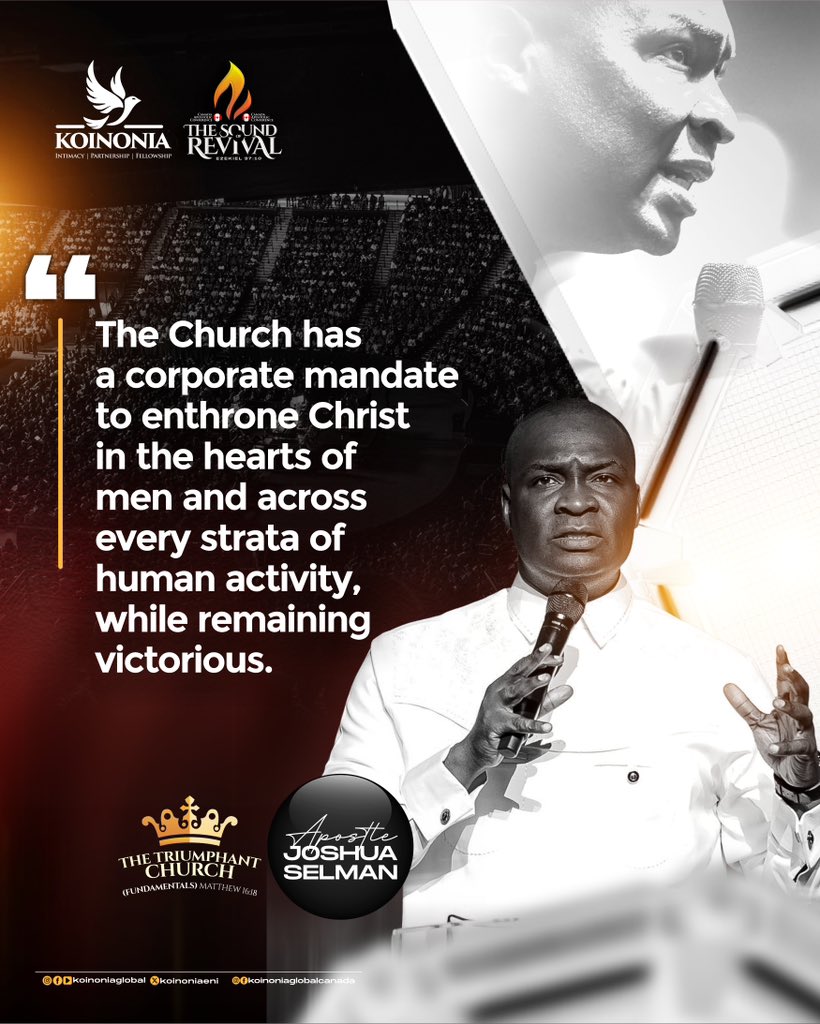 koinoniaeni's tweet image. #ApostleJoshuaSelman
#TheTriumphantChurch
#Fundamentals
#KoinoniaCanada
#KoinoniaGlobal
#SoundOfRevivalCanada
#TheSoundOfRevival2025
#Day1EveningSession