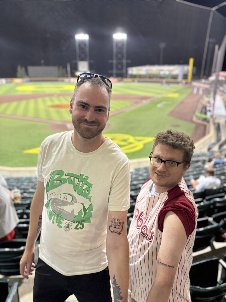 SeanCirovski's tweet image. When you get the opportunity to get baseball tattoos at the @eugeneemeralds with a best friend, the answer is always yes.

And if you don’t know the story of the Oregon exploding whale, it’s worth your time.