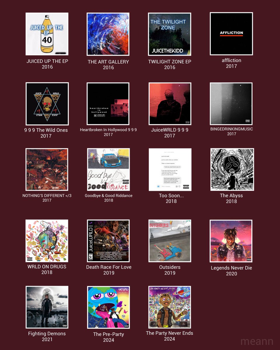 meannWAP's tweet image. Juice WRLD's discography if he never scrapped a project...🥲