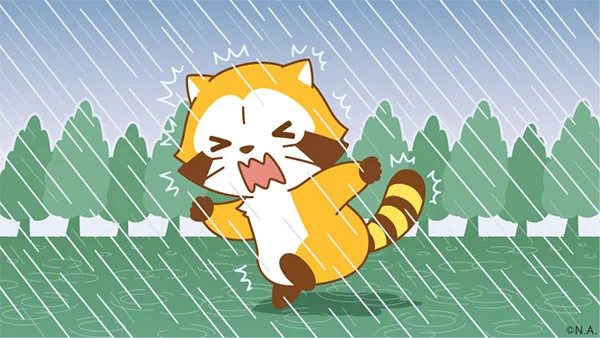 ミャミャミャ～! こんなの聞いてないミャ～(◆>﹏<◆) #ラスカル #ゲリラ雷雨