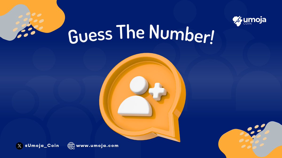 Umoja_coin's tweet photo. Numbers can be fun too.
Here’s a fun Friday challenge for you!👇
How many UmojaCoin followers do you think we’ll have by the end of this month?📲
Drop your guesses in the comments ⬇️
#FunFriday #GrowthInNumbers #UMCChallenge https://t.co/q7lPebtuvg