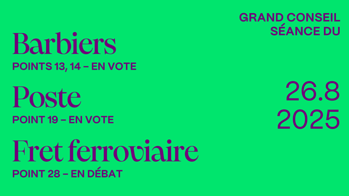 EtatdeVaud's tweet photo. @JeanThuillard 2/2 ✔ Barbiers – Pour plus de contrôles des barber shops ✔ Poste – Pour une stratégie de préservation des prestations ✔ Fret ferroviaire – Diverses mesures et crédits, pour 46 millions, en faveur du report du transport de marchandises de la route au rail.
#gcvd https://t.co/eio58e1lgi