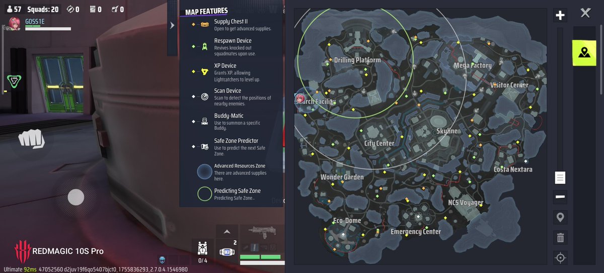 foreverapexm's tweet photo. 【Predicting Safezone】
Resarch Facilityの装置をアクティベートすれば次の安置に余裕をもってお散歩出来ます!
#Farlight84 https://t.co/lA3oGjJorh