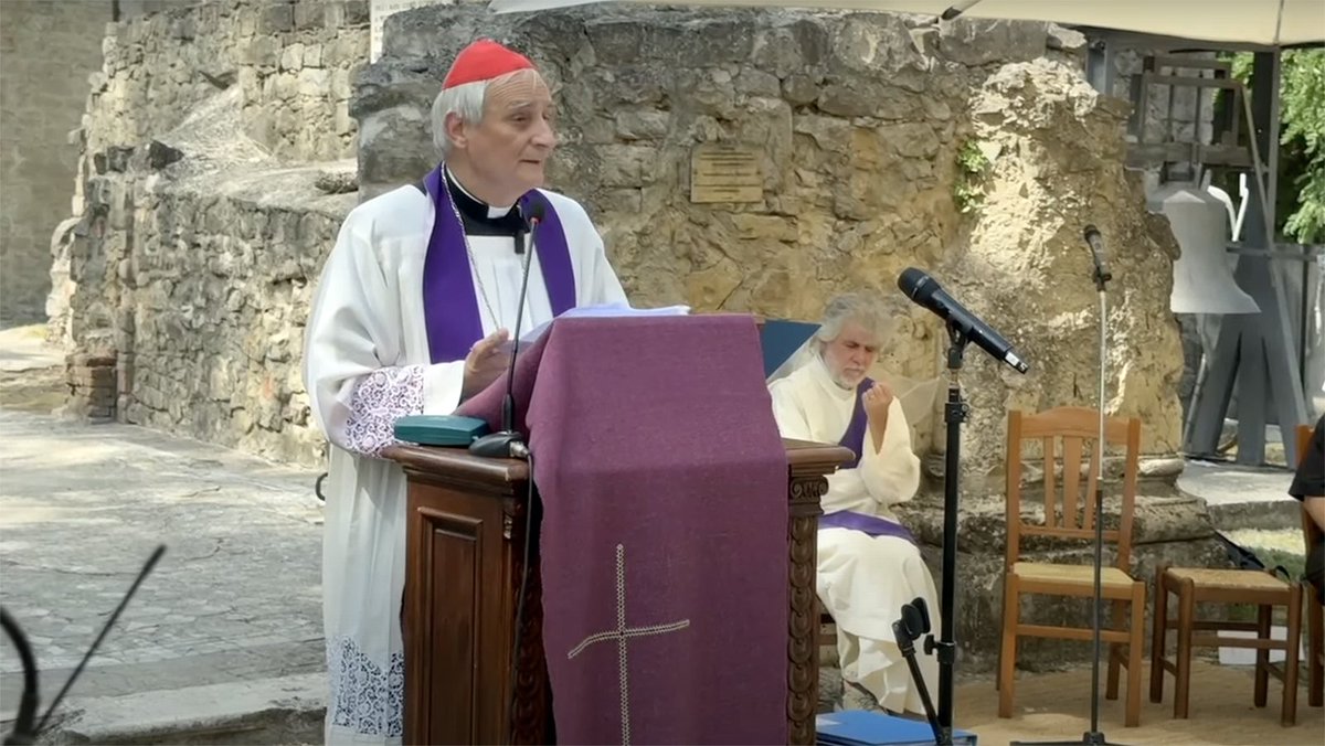 Kardynał Zuppi przeczytał w trakcie modlitwy w wigilię Uroczystości Wniebowzięcia NMP imiona 12 211 palestyńskich dzieci, które zginęły w Strefie Gazy.

Lista miała 469 stron. Czytał 7 godzin. 
Miejsce symboliczne - ruiny kościoła Casalia, zniszczonego w 1944 przez nazistów.