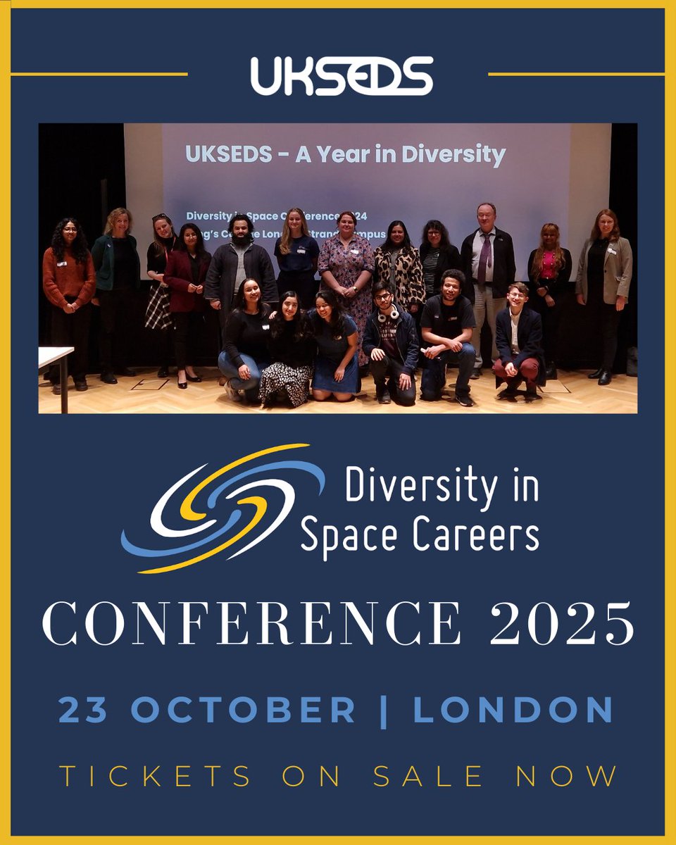 UKSEDS's tweet photo. We’re thrilled to announce that the UKSEDS Diversity in Space Careers Conference (DiSC) 2025 will be held in London on 23 October! 🌌

🗓️ 23rd October 2025
📍 Burlington House, London

Tickets available now: https://t.co/9LQkeMe1NB 🚀 

#UKSEDS #DiSC2025 #SpaceForEveryone https://t.co/sqYHqBt97g