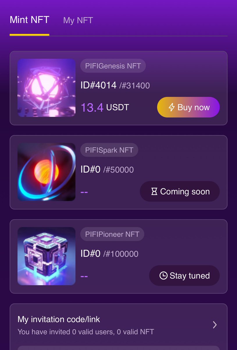 yuinganan's tweet image. 对于平台或项目的选择，早期参与者一定是早期红利者。#PIJSChain 生态 #PIFI nft 矿机正在预售中，13.4油一个，静态产出3倍出局，动态无上限。9月正式上线 #PIJSwap 交易。看懂就来！