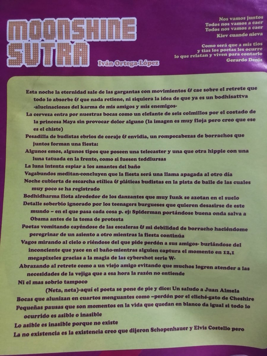 basement scene (@ivnorte20382273) on Twitter photo Creía que este poema estaba perdido para siempre pero resulta que mis padres guardan este ejemplar de Primer Cuadro (ca. 2008, editado por <a href="/LuisFelipeFabre/">Luis Felipe Fabre</a>). Pienso en este número y me viene a la mente Calera dejándonos dar lata ahí afuera de su oficina de Casa Vecina. Creía que este poema estaba perdido para siempre pero resulta que mis padres guardan este ejemplar de Primer Cuadro (ca. 2008, editado por <a href="/LuisFelipeFabre/">Luis Felipe Fabre</a>). Pienso en este número y me viene a la mente Calera dejándonos dar lata ahí afuera de su oficina de Casa Vecina.