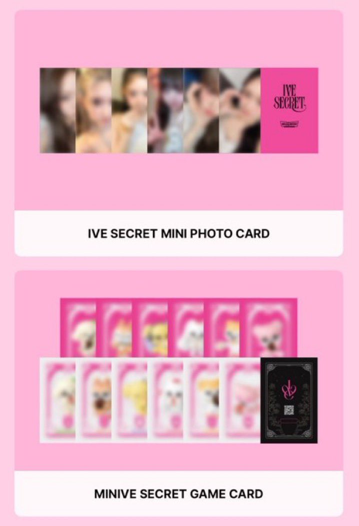 #leochaertpreorder
wts | lfb | ph

IVE 4th EP ‘IVE Secret’ Krispy Kreme Special Photocard PC Event 

💸 ₱650 each (1 pc + 1 minive card)

💌 under FETA (all in with isf) 
💌 open for pooling
💌 pooling is first to order basis

DOP: aug 24 (3pm)

dm/reply: mine + qty