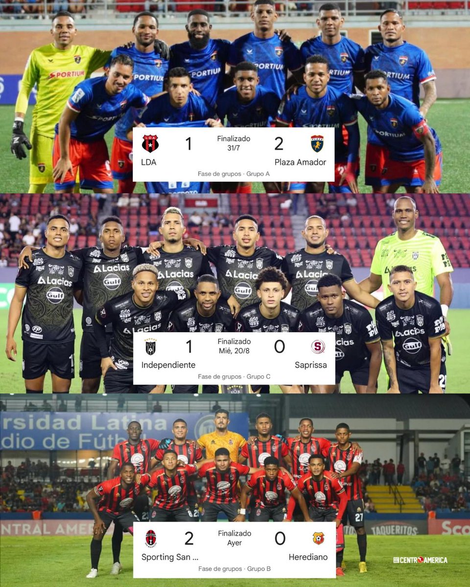 Lo que antes era solo un sueño hoy es toda una realidad… 🤯

Plaza Amador, CAI y Sporting SM derrotaron a los tres grandes del fútbol tico en una sola edición de #CopaCentroamericana🏆. 

Dominio absoluto de los clubes panameños. 🔥🇵🇦