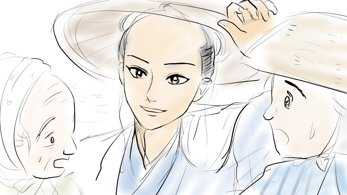 昨日描いた絵です( ゜Д゜)      
 恋の魔法とおまじない735-3完成
 福娘童話集昔話彦一「切れない紙」ラフ 
素材東屋色塗り完成
#恋の魔法とおまじない #昔話 #PIXTA 