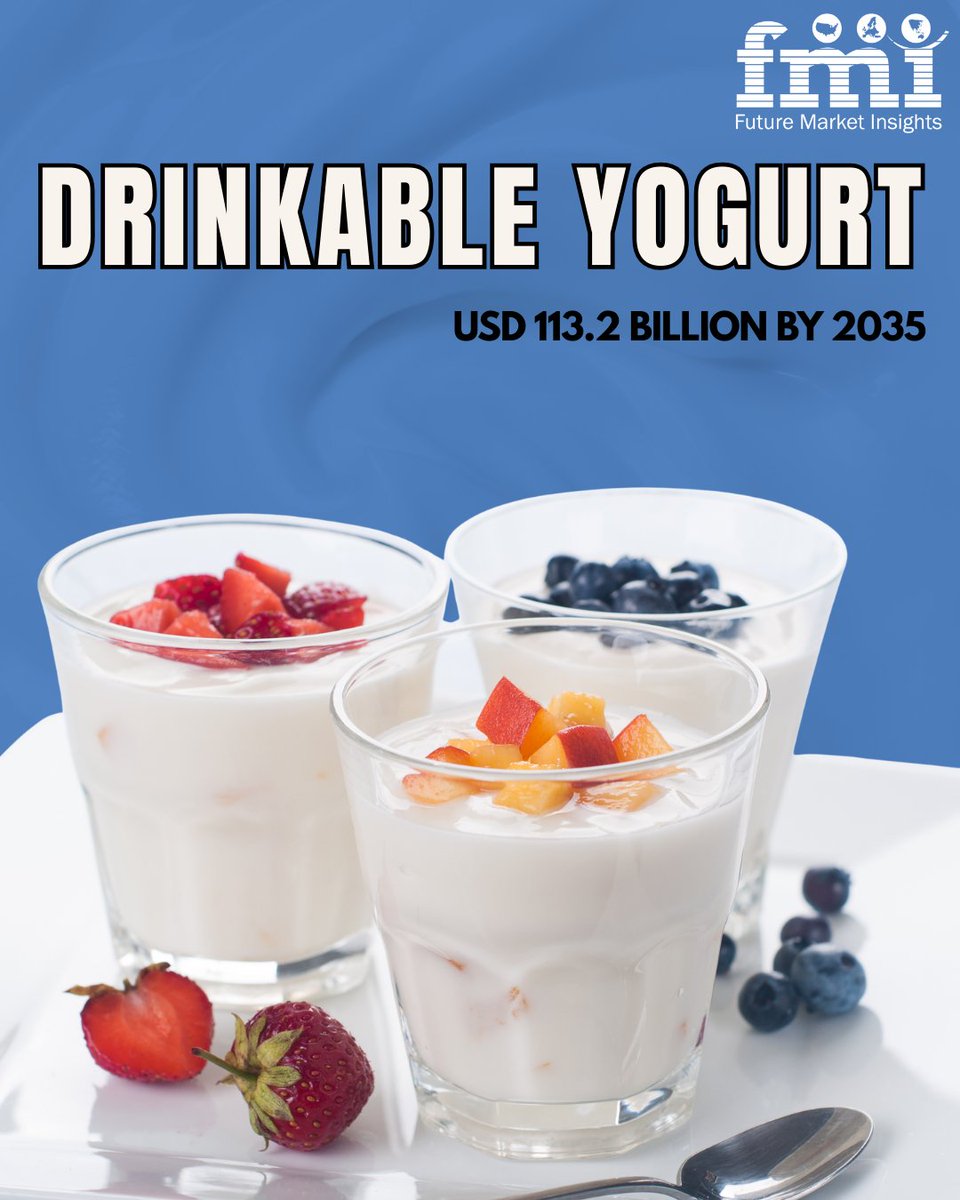 Drinkable Yogurt Market Analysis

From USD 60.3B in 2025 to USD 113.2B by 2035 at 6.5% CAGR
<a href="/Danone/">Danone</a> <a href="/Nestle/">Nestlé</a> 
<a href="/Forbes/">Forbes</a> <a href="/BusinessInsider/">Business Insider</a>  

#DrinkableYogurt #Dairy #Healthcare