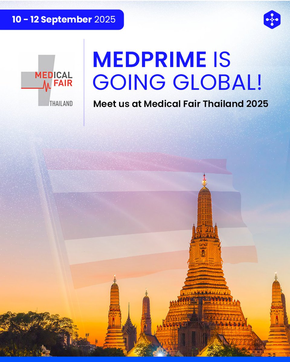 medprimetech's tweet photo. Big news is on the horizon! 

Medprime is stepping onto the global stage at Medical Fair Thailand 2025 🇹🇭✨

Stay tuned, exciting details coming your way soon! 👀

#Medprime #GlobalExpansion #MedicalFairThailand #InnovationInHealthcare https://t.co/71KeD74rP6
