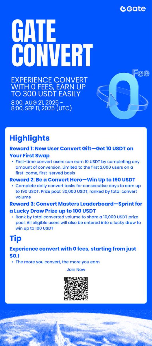 GARDONOl's tweet image. Gate Convert Fiesta – Get rewards up to 300 USDT per user!
✅ Zero fees, start swapping from only $0.1!

Join in:
gate.com/campaigns/1832

Details: gate.com/announcements/…
Sign up gate.com/signup/VLZDBA1…

#GateConvert #GateLaunchpool300Projects #HODLerAirdrop