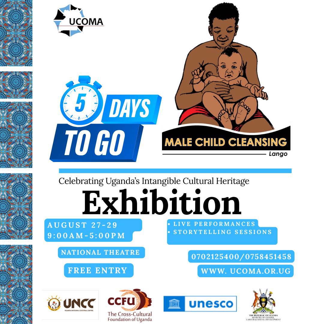 museum44067's tweet photo. 5 Days to Go! ✨
 Featured ICH Element: Male-child cleansing among the Lango 🌿

This 3-day healing ritual restores a man’s manhood and social identity  with in the community. 

👉 Come and experience this unique heritage at Uganda’s first-ever National ICH Exhibition! 
#AHOF https://t.co/VSdpymPH75