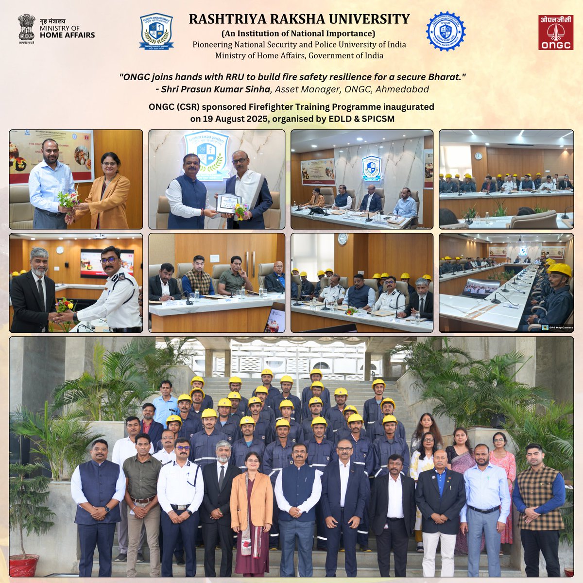 Rashtriya Raksha University (RRU) (@rakshauni) on Twitter photo Strengthening Fire Safety, Securing the Nation!
<a href="/ONGC_/">Oil and Natural Gas Corporation Limited (ONGC)</a> has partnered with Rashtriya Raksha University to enhance fire safety resilience by launching a six-month training program for 25 youth of Gujarat, focusing on skill development and future readiness.
The program, sponsored Strengthening Fire Safety, Securing the Nation!
<a href="/ONGC_/">Oil and Natural Gas Corporation Limited (ONGC)</a> has partnered with Rashtriya Raksha University to enhance fire safety resilience by launching a six-month training program for 25 youth of Gujarat, focusing on skill development and future readiness.
The program, sponsored