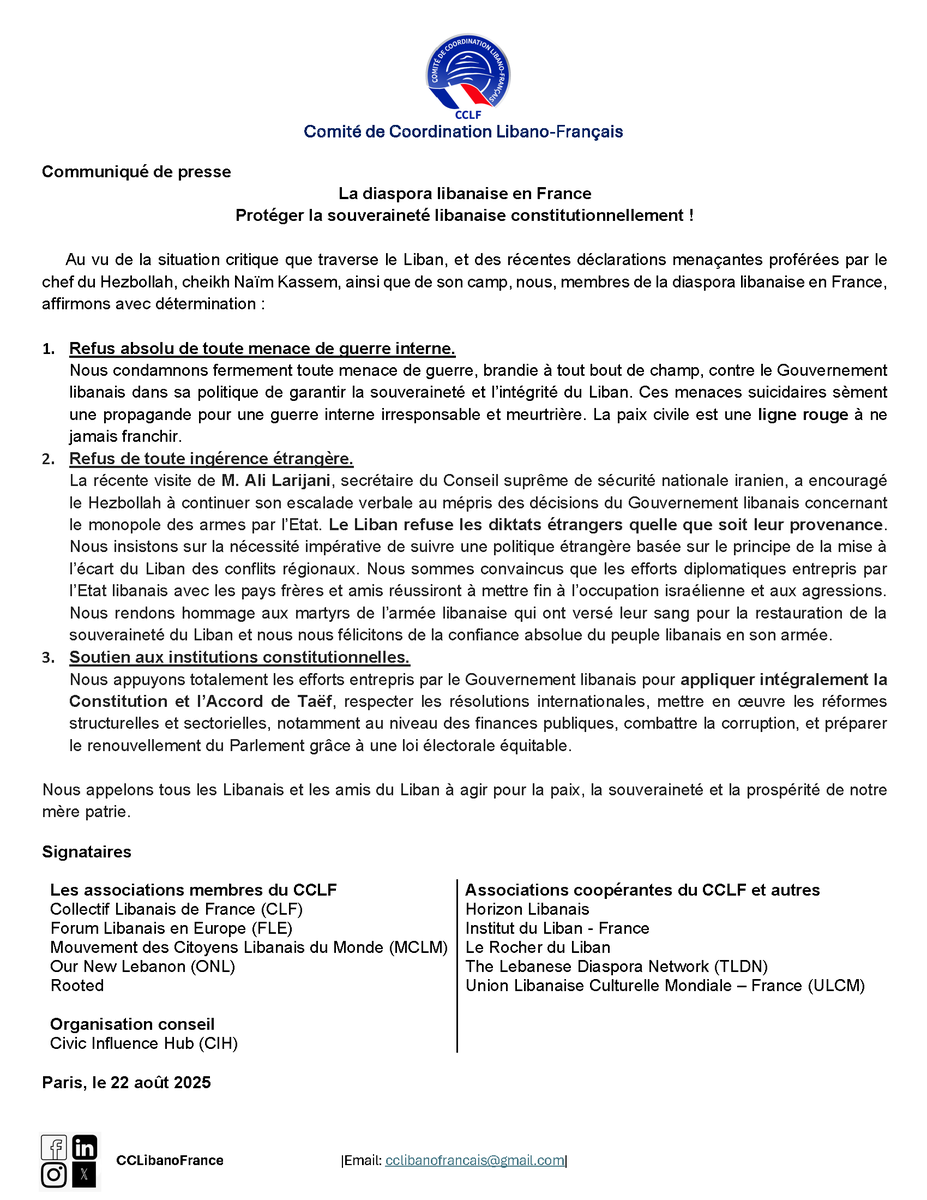 Comité de Coordination Libano-Français tweet media