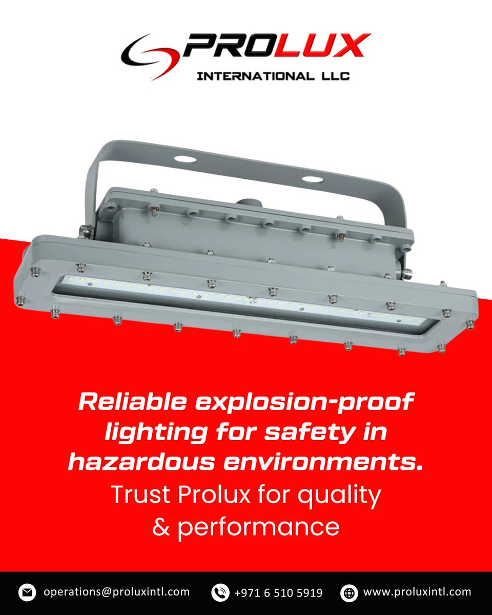 proluxintl's tweet image. Ensure safety in hazardous environments with Prolux’s reliable explosion-proof lighting.Trusted for quality and performance.
📧 operations@proluxtintl.com
📞 +971 6 510 5919
🌐 proluxintl.com
#ExplosionProofLighting #SafetyFirst #IndustrialLighting #HazardousAreaLighting