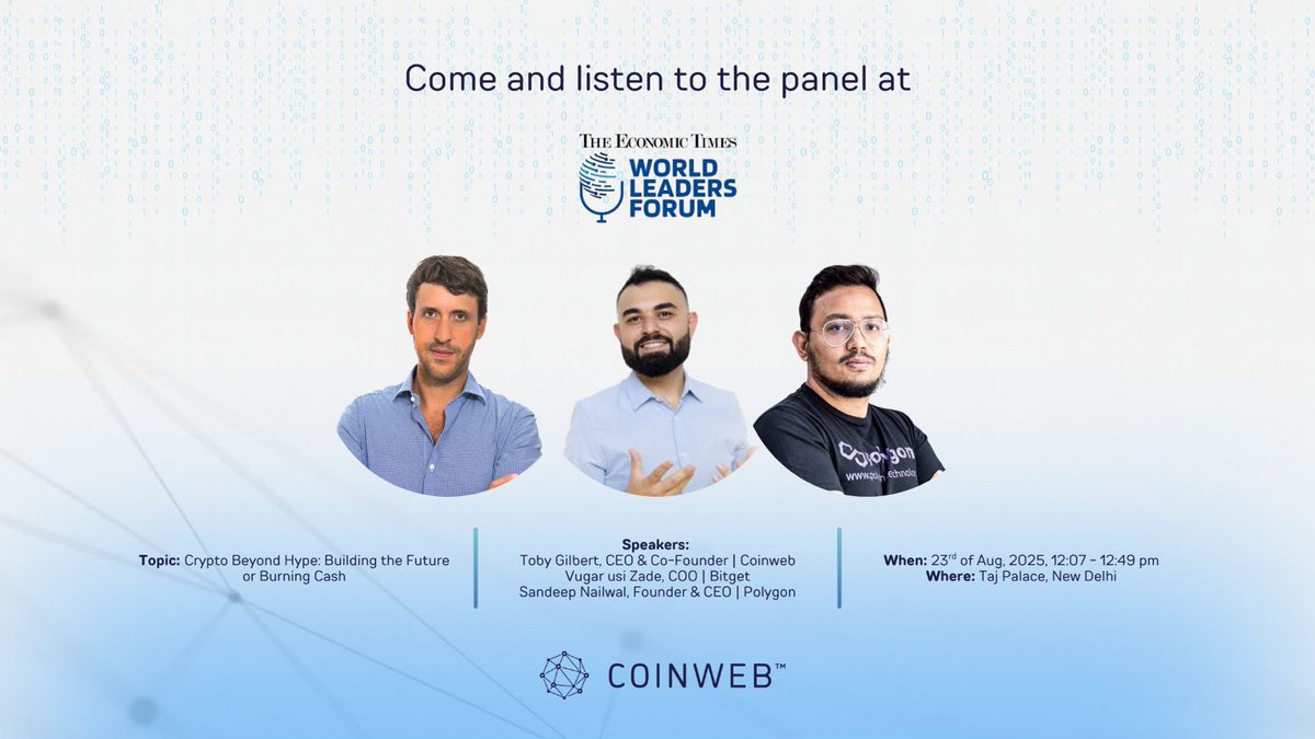 Toby Gilbert (๐ช,๐ธ) (@tobycoinweb) on Twitter photo Looking forward to this panel tomorrow at @WorldLeadersForum. Will be speaking alongside <a href="/usithetalk/">Vugar Usi Zade</a> of <a href="/bitgetglobal/">Bitget</a> and <a href="/sandeepnailwal/">Sandeep | CEO, Polygon Foundation (โป,โป)</a> of <a href="/0xPolygon/">Polygon</a> discussing the future of Web3. <a href="/CoinwebOfficial/">Coinweb.io</a> <a href="/PACT_SWAP/">Pact Swap Labs</a> Looking forward to this panel tomorrow at @WorldLeadersForum. Will be speaking alongside <a href="/usithetalk/">Vugar Usi Zade</a> of <a href="/bitgetglobal/">Bitget</a> and <a href="/sandeepnailwal/">Sandeep | CEO, Polygon Foundation (โป,โป)</a> of <a href="/0xPolygon/">Polygon</a> discussing the future of Web3. <a href="/CoinwebOfficial/">Coinweb.io</a> <a href="/PACT_SWAP/">Pact Swap Labs</a>