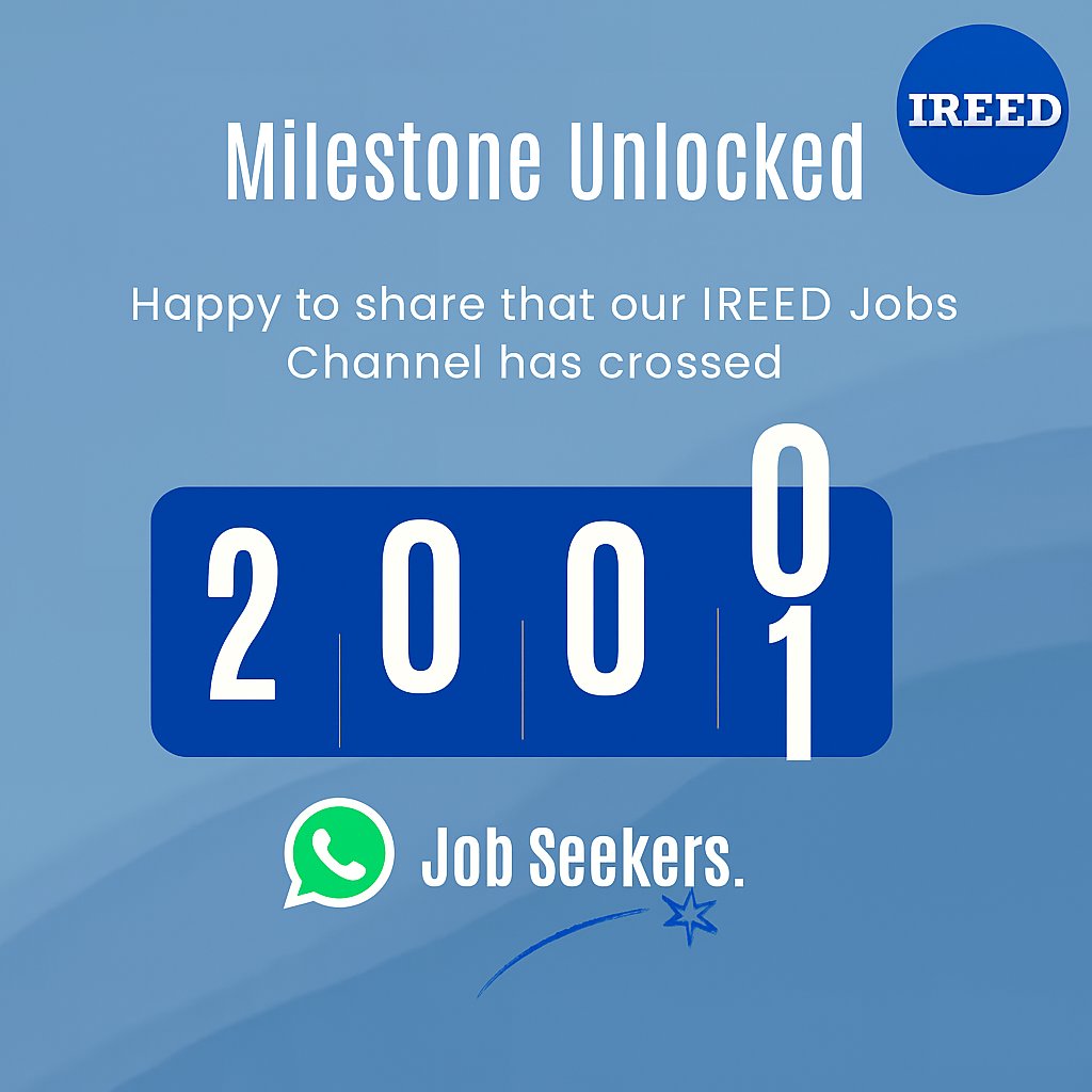 IREED India (@ireed_academy) on Twitter photo ๐ Weโre excited to share that our IREED JOBs Channel has now crossed 2,000+ followers!
Follow Us On:ย <a href="/ireedindia/">IREED INDIA</a>
#IREEDJobs #2000Followers #CareerGrowth #JobOpportunities #RealEstateJobs #ITJobs #FutureOfWork #CareerSuccess ๐ Weโre excited to share that our IREED JOBs Channel has now crossed 2,000+ followers!
Follow Us On:ย <a href="/ireedindia/">IREED INDIA</a>
#IREEDJobs #2000Followers #CareerGrowth #JobOpportunities #RealEstateJobs #ITJobs #FutureOfWork #CareerSuccess