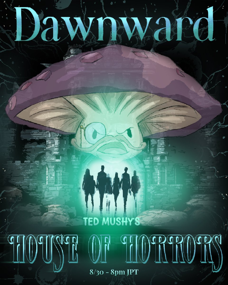 Leufaya's tweet image. They never should&apos;ve helped Ted Mushy get his mansion back...

Join us for a special session next Saturday of Dawnward over at twitch.tv/leufaya, as we wrap up our &apos;Destinies&apos; one-shots with Ted Mushy&apos;s House of Horrors!

#ttrpg #dawnward #tabletoprpg #roleplaying #RPG