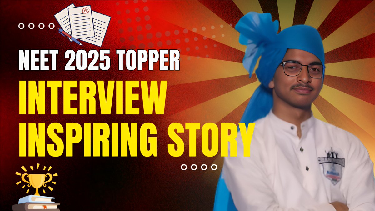 TDM_talkshow's tweet photo. NEET UG 2025 | AIR 83 Pallav Prasoon: Strategy, Struggles &amp; Success Story
Exclusive Interview on our channel: 
https://t.co/UK6V0JIuwd
#NEET #topper #Medical https://t.co/X4PIUwN3E3
