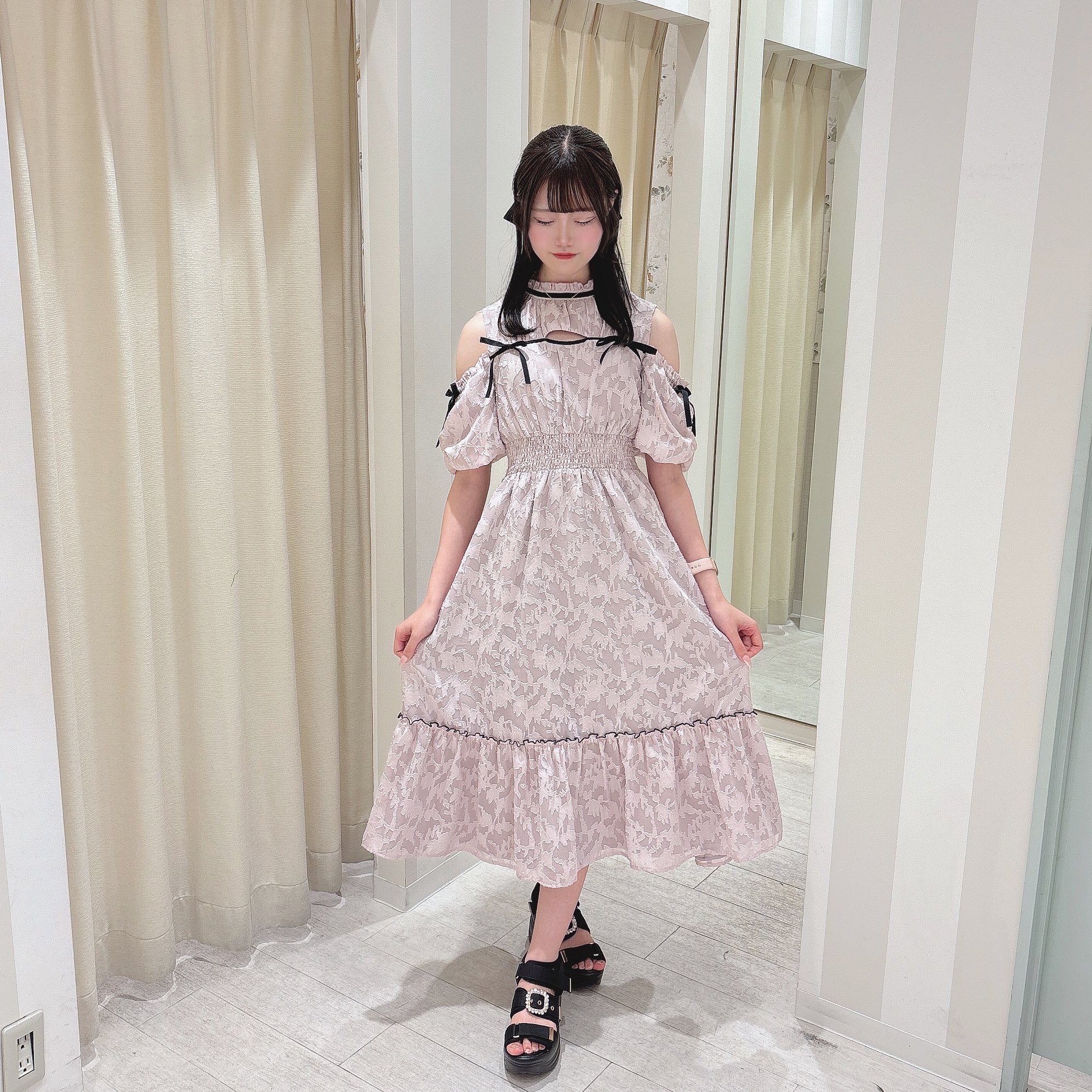 evelyn ワンピース evelyn - エブリン evelyn ドットロングOP ワンピースの通販 by