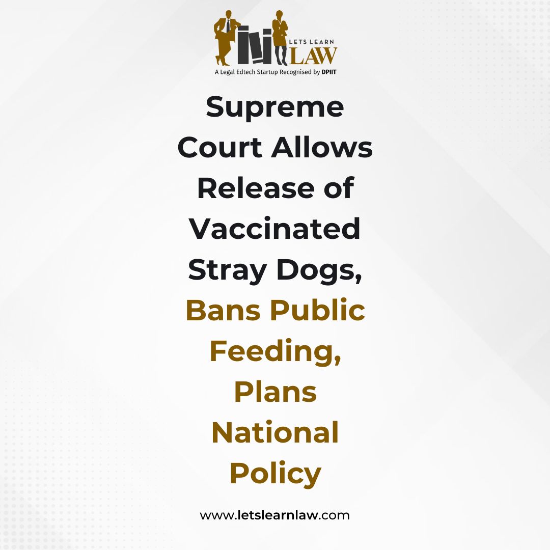 #SupremeCourt modified its August 11 order on stray dogs, allowing release after vaccination, deworming, &amp; sterilization. Aggressive or rabid dogs won’t be released. Feeding on streets is banned, dedicated spaces required. Court will frame national policy after hearing all States