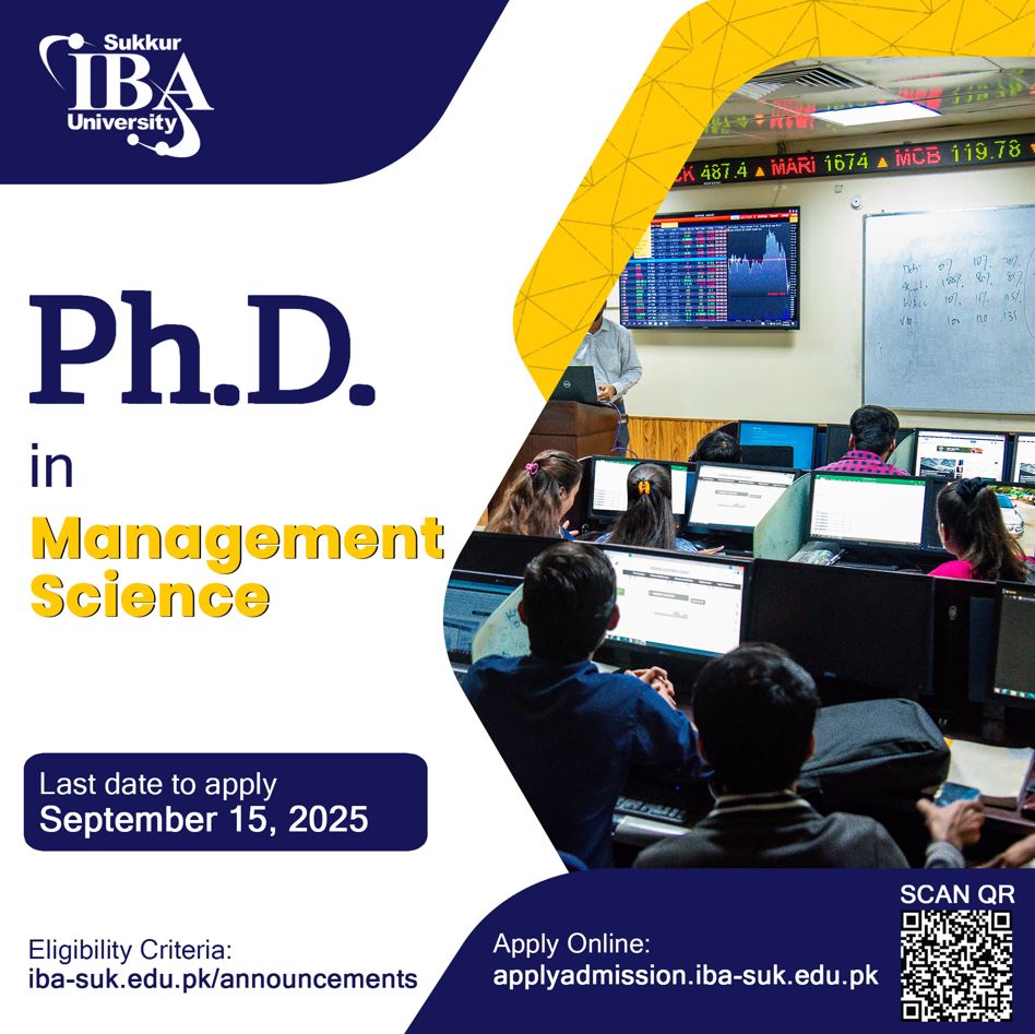 Sukkur_IBA's tweet image. 📊 Lead the Future of Business &amp;amp; Policy!

Join an AACSB-accredited institution, explore advanced research in management sciences and contribute to impactful policy and business solutions.

💻 Apply Now: applyadmission.iba-suk.edu.pk

#PhD #ManagementScience #Admissions2026 #SukkurIBA