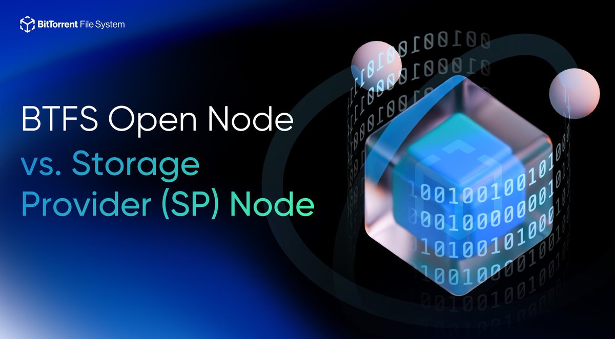 Have you ever wondered what makes Open Nodes different from Storage Provider (SP) Nodes in the BitTorrent File System (BTFS)? 👀

With the release of BTFS 4.0, the network has evolved into a dual-node architecture designed to balance inclusivity with professional-grade