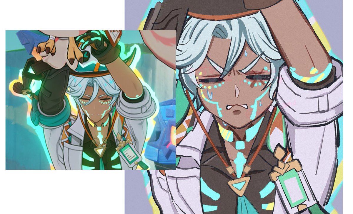 良いお顔が撮れたのでゆるく模写