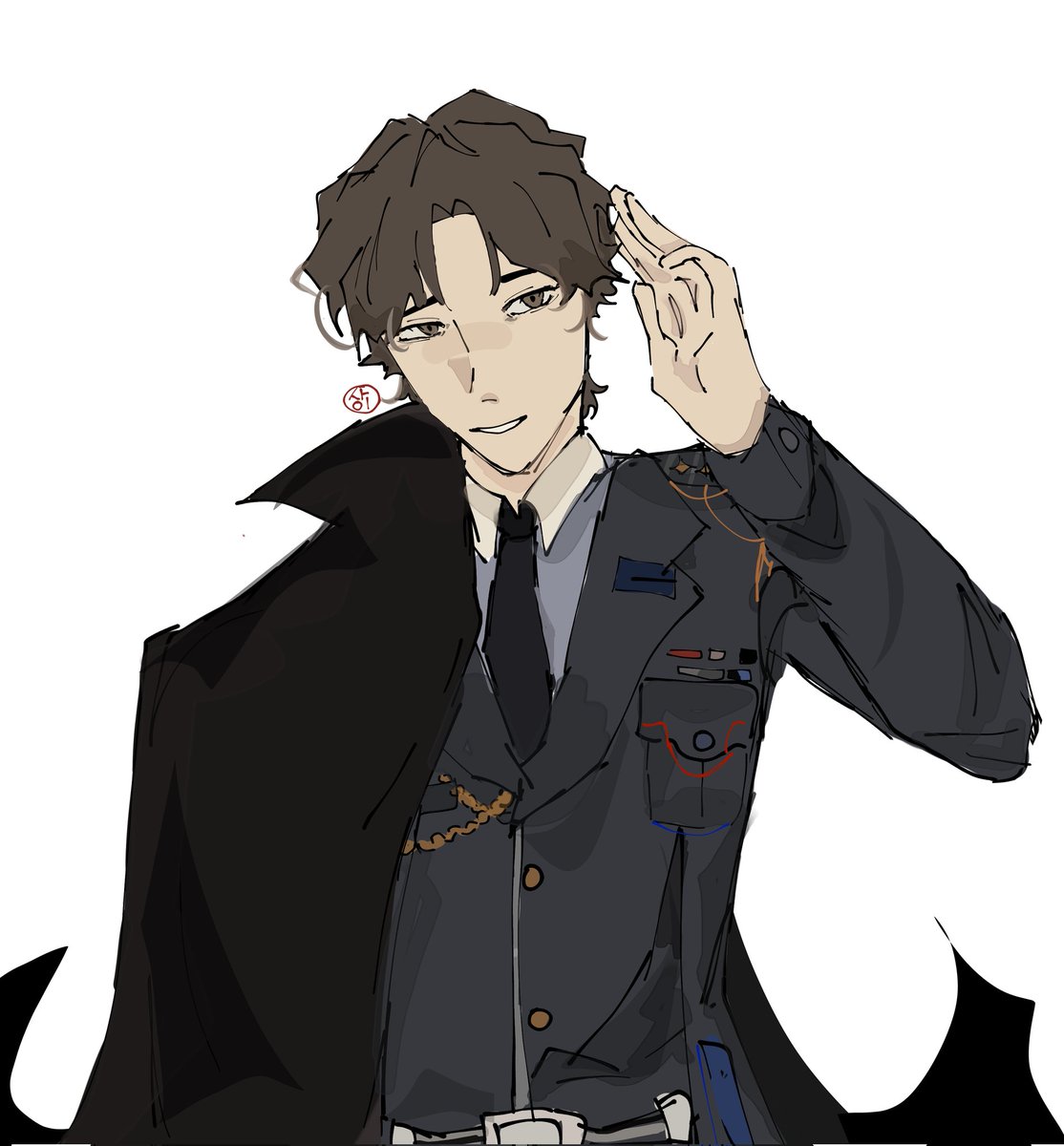 Thanks to the hater, I improved further lol , and new watermark #isamuuchiumi #themimic #TheMimicRoblox #ROBLOX #fanart #illustration #CalebLoveandDeepspace #MilitaryAU #doodle #미술