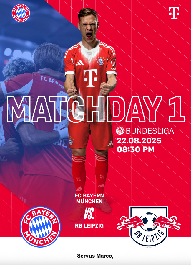 mitglied_fcb's tweet photo. #FCBRBL
Freunde, das Warten hat ein Ende.
Legen wir heute den Grundstein für den nächsten Titel.
Die ersten drei Punkte wandern auf das Konto des FC Bayern. Pack mas! #fuckrb 🖕
#packmas @FCBayern #FCBayern #MiaSanMia❤️🤍 https://t.co/QgS86fA5PP