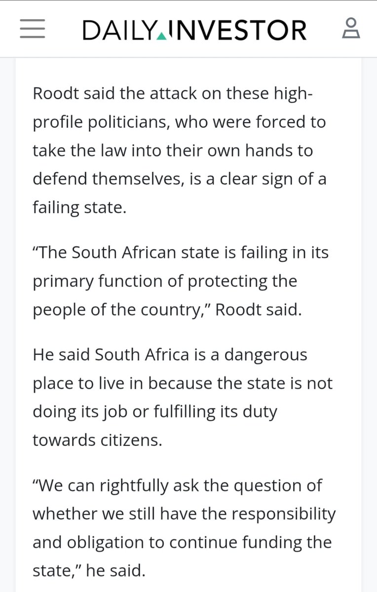 The ANC-led SA state is failing in its primary function of protecting the people...