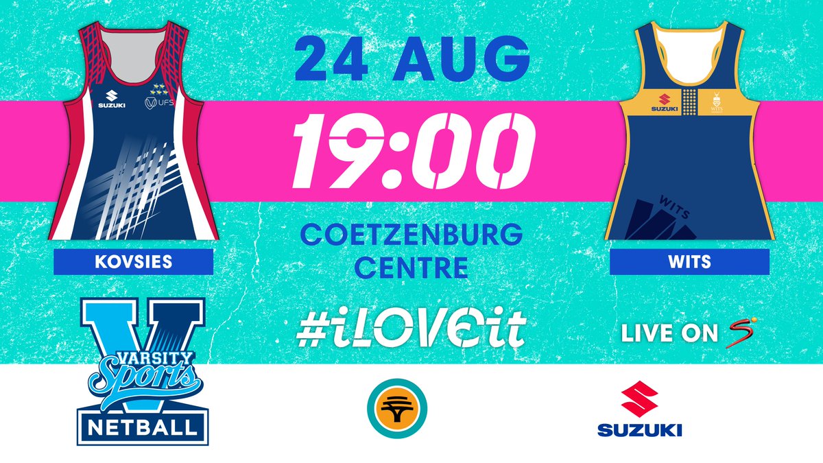 FIXTURE ALERT 🏐💥! Round 1 of Varsity Netball 2025 takes place this Sunday 24 August. Get to Coetzenberg Indoor Centre or watch all the matches live on SuperSport! Predictions?

Tickets, squads, news and more varsitysportssa.com/varsity-netball

#iLOVEit

Brought to you by FNB and Suzuki.