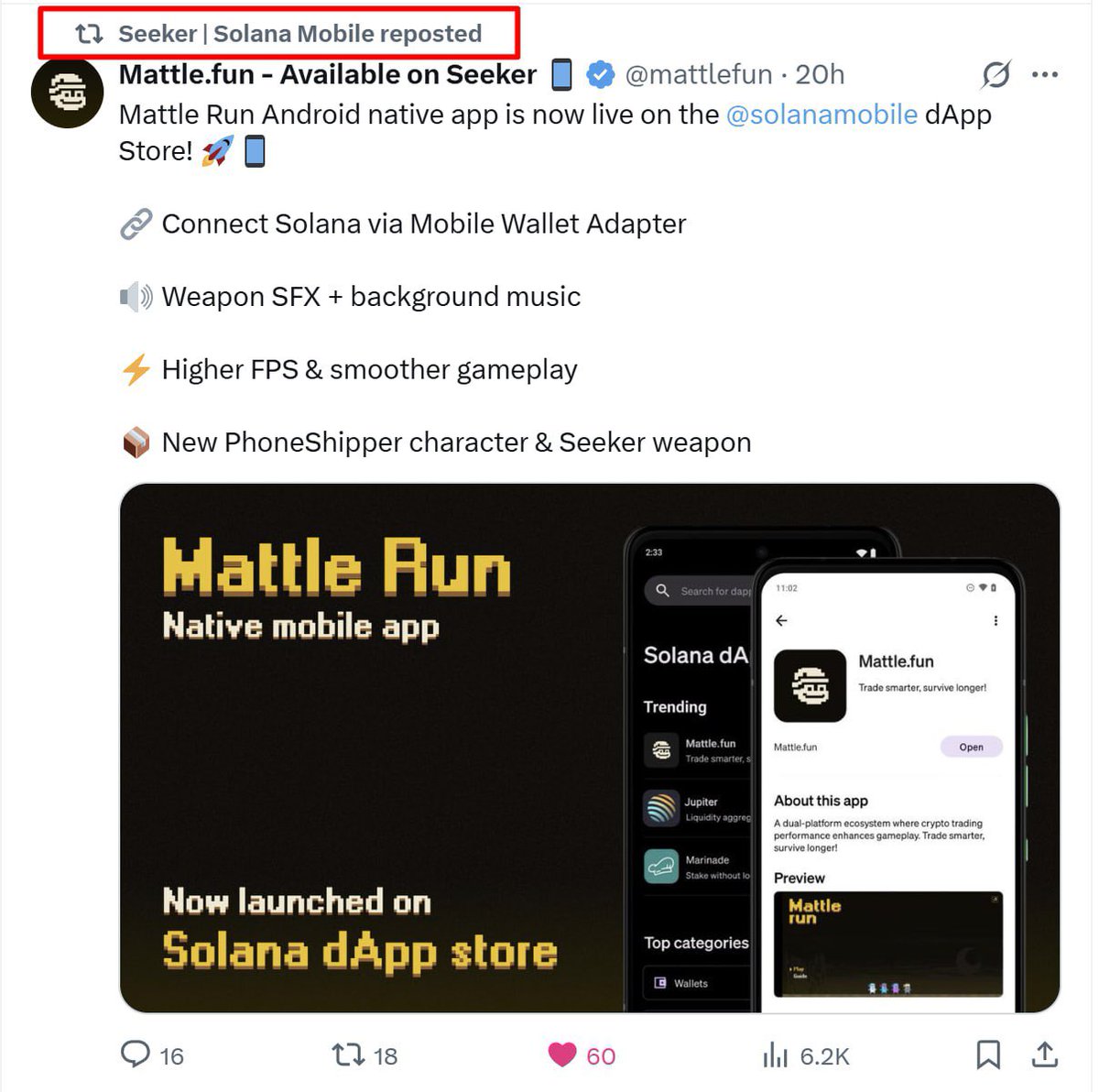 🚀 MattleFun Exclusive Rewards for Solana Mobile Users! 🚀

We’re thrilled to announce a special airdrop for all Saga &amp; Seeker users 🎉

🎁 Rewards:
- Reward 1: Free Game Pass – full access to all platform features (valued at 0.03 SOL, 3000+ sold already)
- Reward 2: 100,000