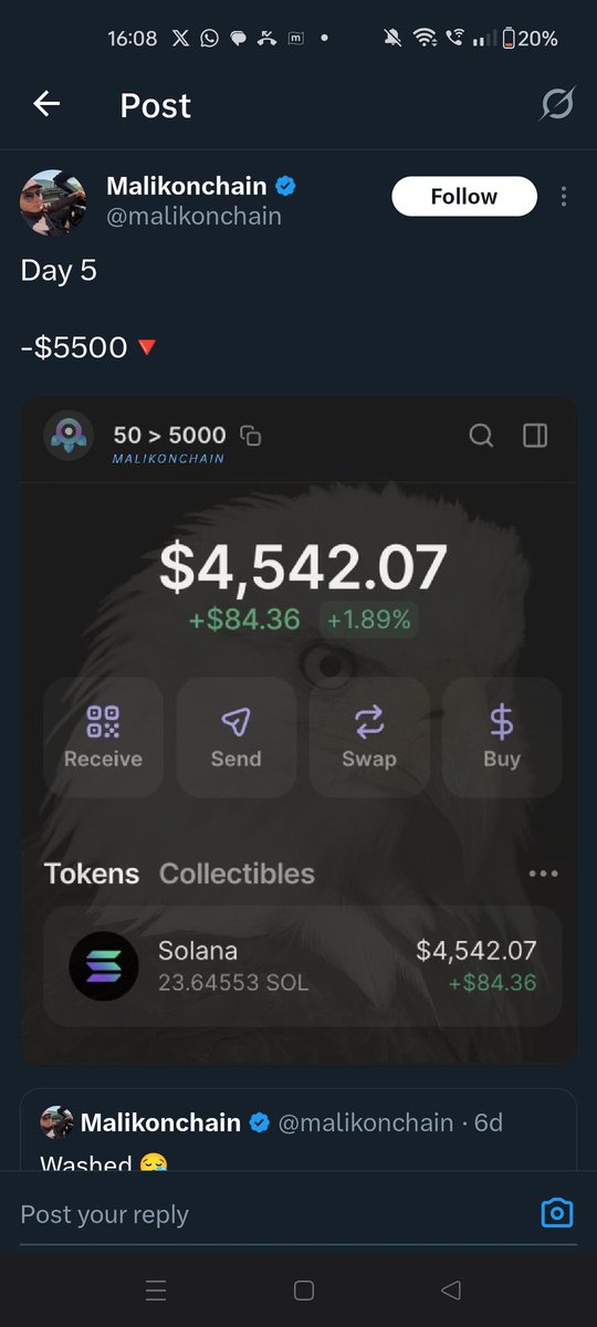 TeamQuantAI's tweet photo. Sol meme buyers are hilarious 
10k to million challenge probably 

Started with 10000

Day 5 
4500 left https://t.co/eTAuuRfNFp