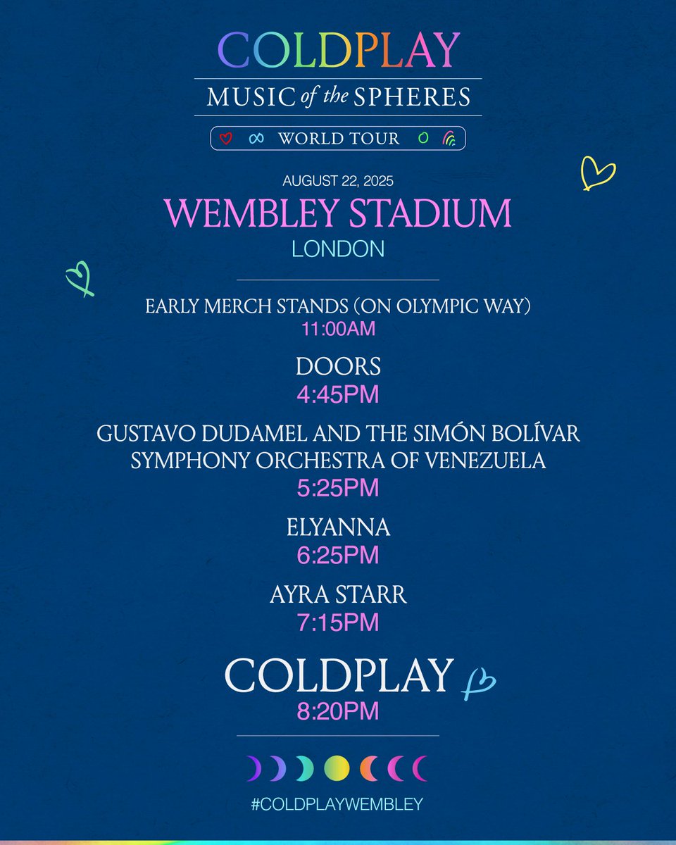 coldplay's tweet image. #ColdplayWembley

Arrive early for the INCREDIBLE Gustavo Dudamel + the Simón Bolívar Symphony Orchestra, all the way from Venezuela. Unmissable!!
